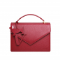 Preview: Handle Bag with shoulder strap made of calfskin wine red